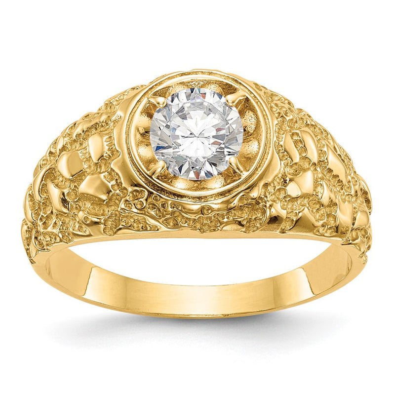 14K Yellow Gold Ibgoodman 7/8 Carat Lab Grown Diamond Vs/Si+ G+ Complete Men'S Ring