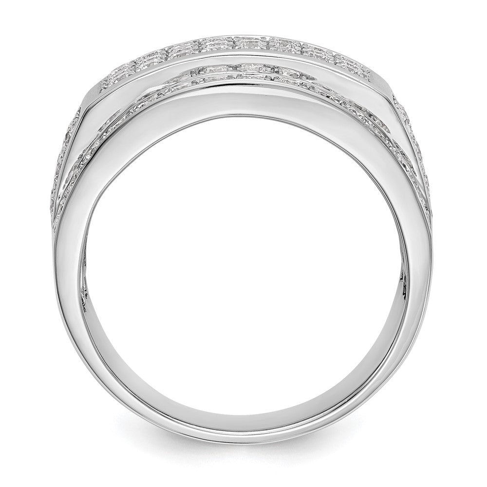 14K White Gold Pave 2 Carat Diamond Complete Men'S Band