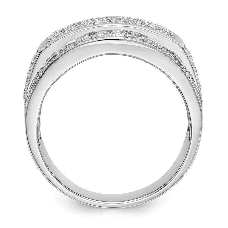 14K White Gold Pave 2 Carat Diamond Complete Men'S Band