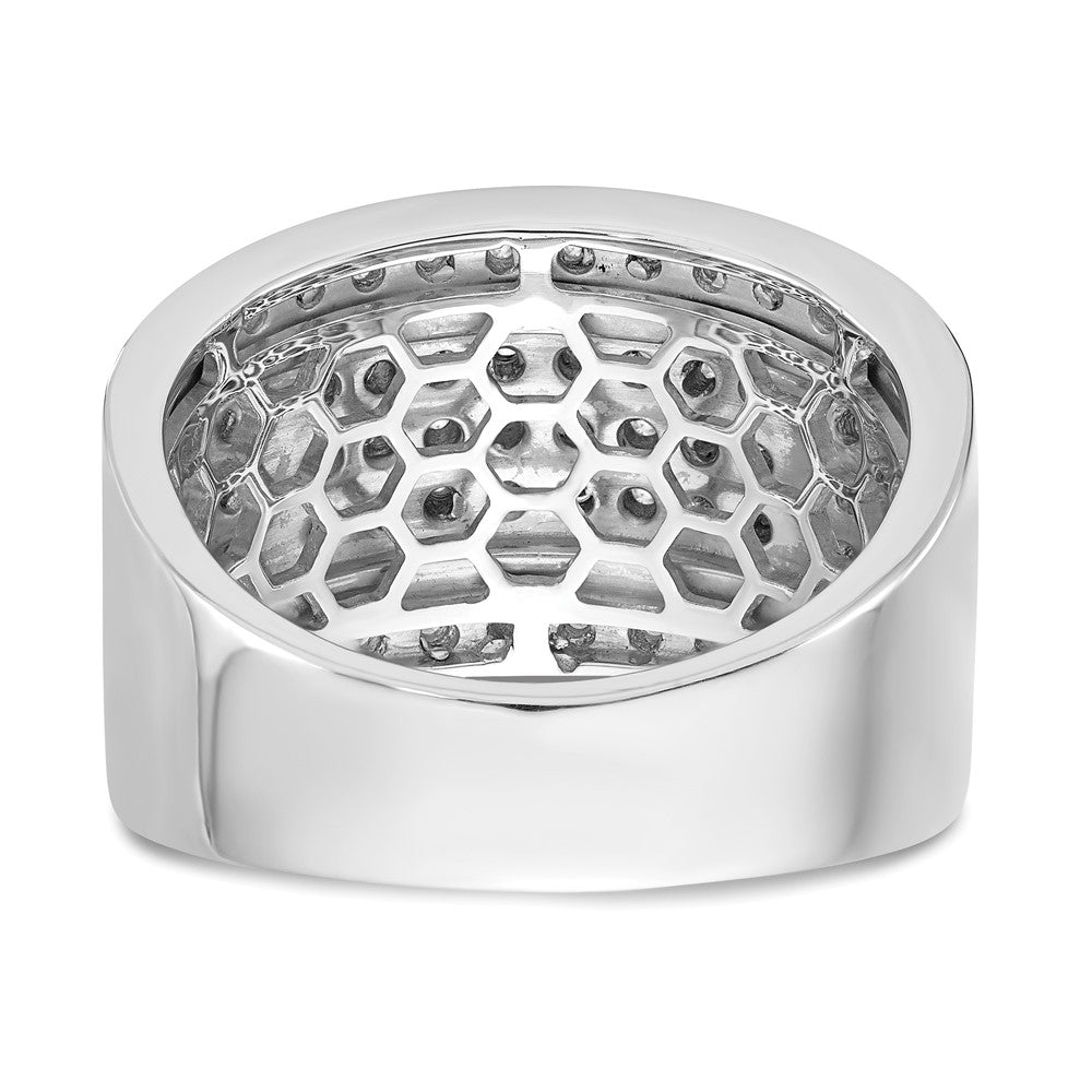 14K White Gold Pave 2 Carat Diamond Complete Men'S Band