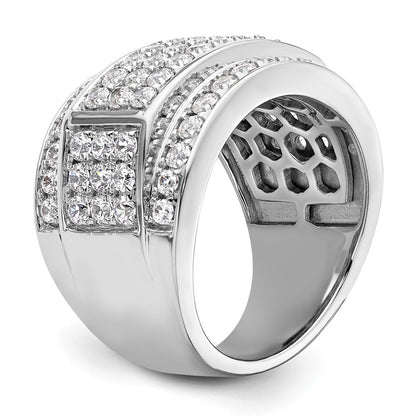 True Origin 14K White Gold Men's 3 carat Lab Grown Diamond VS+ F+ Complete Heirloom Ring
