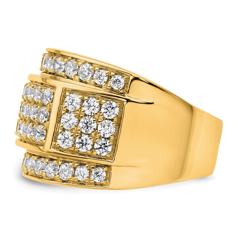 True Origin 14K Yellow Gold Men's 3 carat Lab Grown Diamond VS+ F+ Complete Heirloom Ring