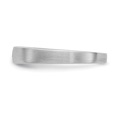 14k White Gold AA Real Diamond Men's Band