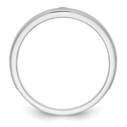 14K White Gold Real Diamond Men's Band