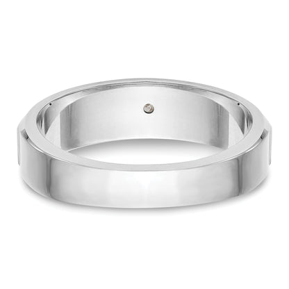 0.04ct. CZ Solid Real 14K White Gold Men's Wedding Band Ring