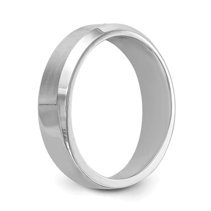 14K White Gold Real Diamond Men's Band