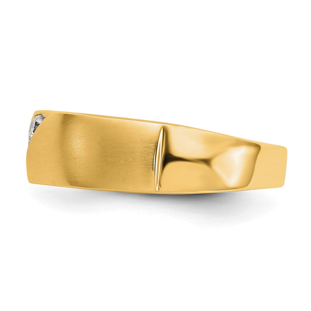 True Origin 14K Yellow Gold Men's 1/5 carat Lab Grown Diamond VS+ F+ Complete Wedding Band Ring
