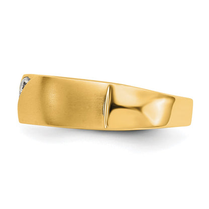 True Origin 14K Yellow Gold Men's 1/5 carat Lab Grown Diamond VS+ F+ Complete Wedding Band Ring