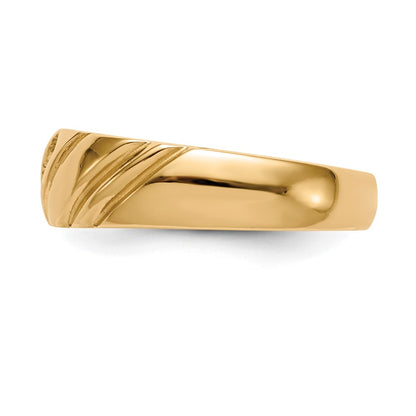 14k Yellow Gold 3-Stone 1/8 carat Diamond Complete Mens Band