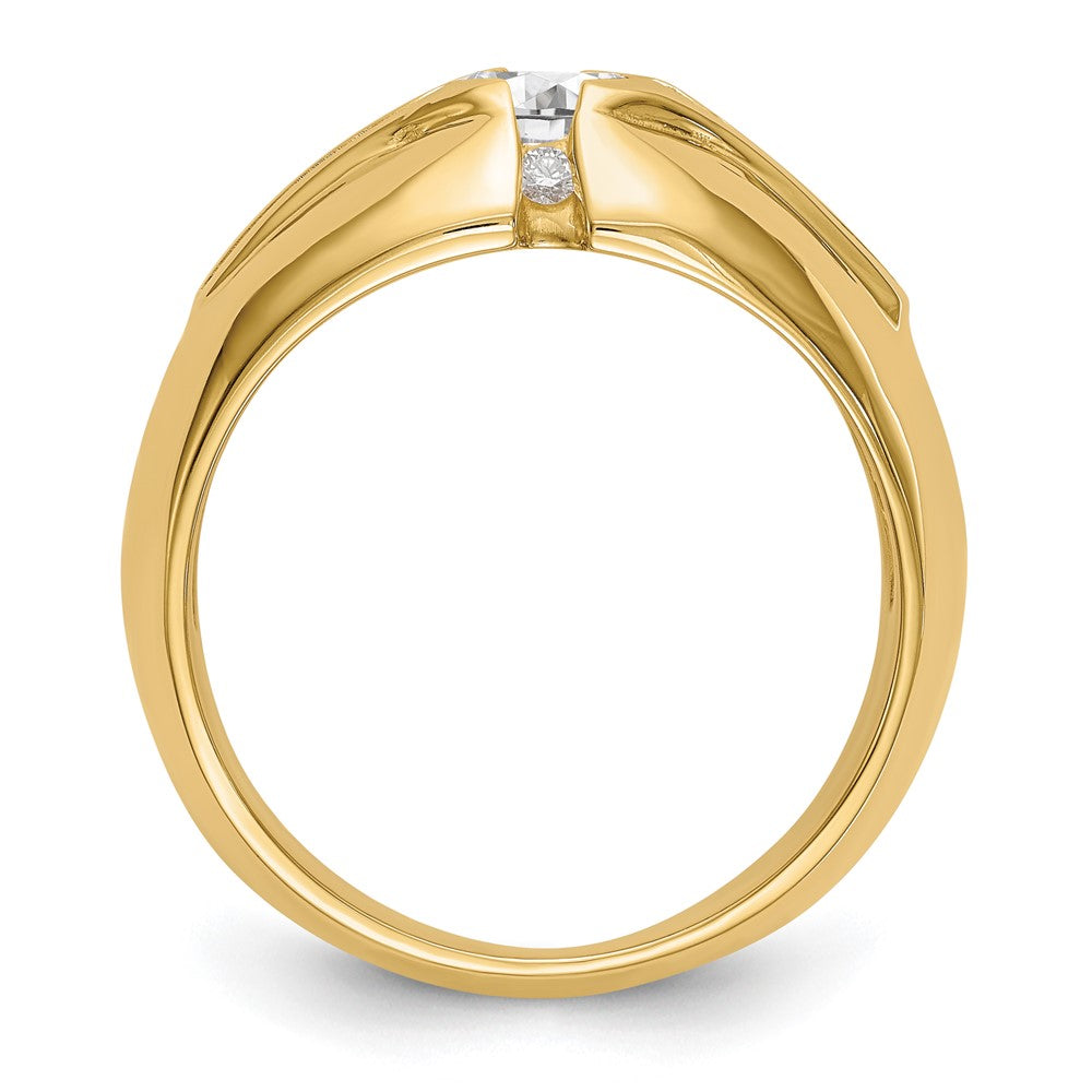 14K Yellow Gold Ibgoodman 1 Carat Lab Grown Diamond Vs/Si+ G+ Complete Men'S Ring