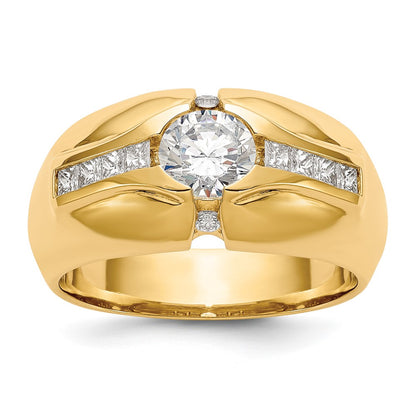 14K Yellow Gold Ibgoodman 1 Carat Lab Grown Diamond Vs/Si+ G+ Complete Men'S Ring