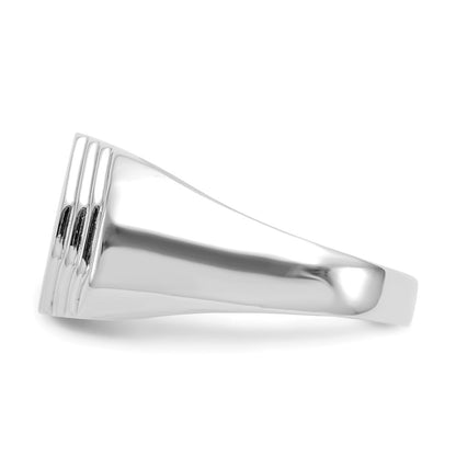 14K White Gold Real Diamond Men's Band
