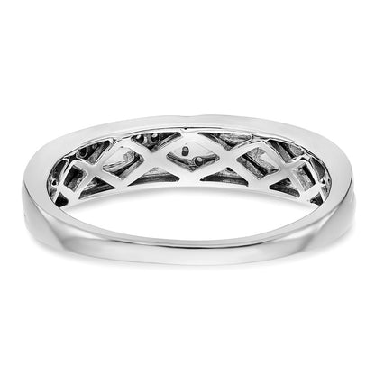 14K White Gold Real Diamond Men's Band