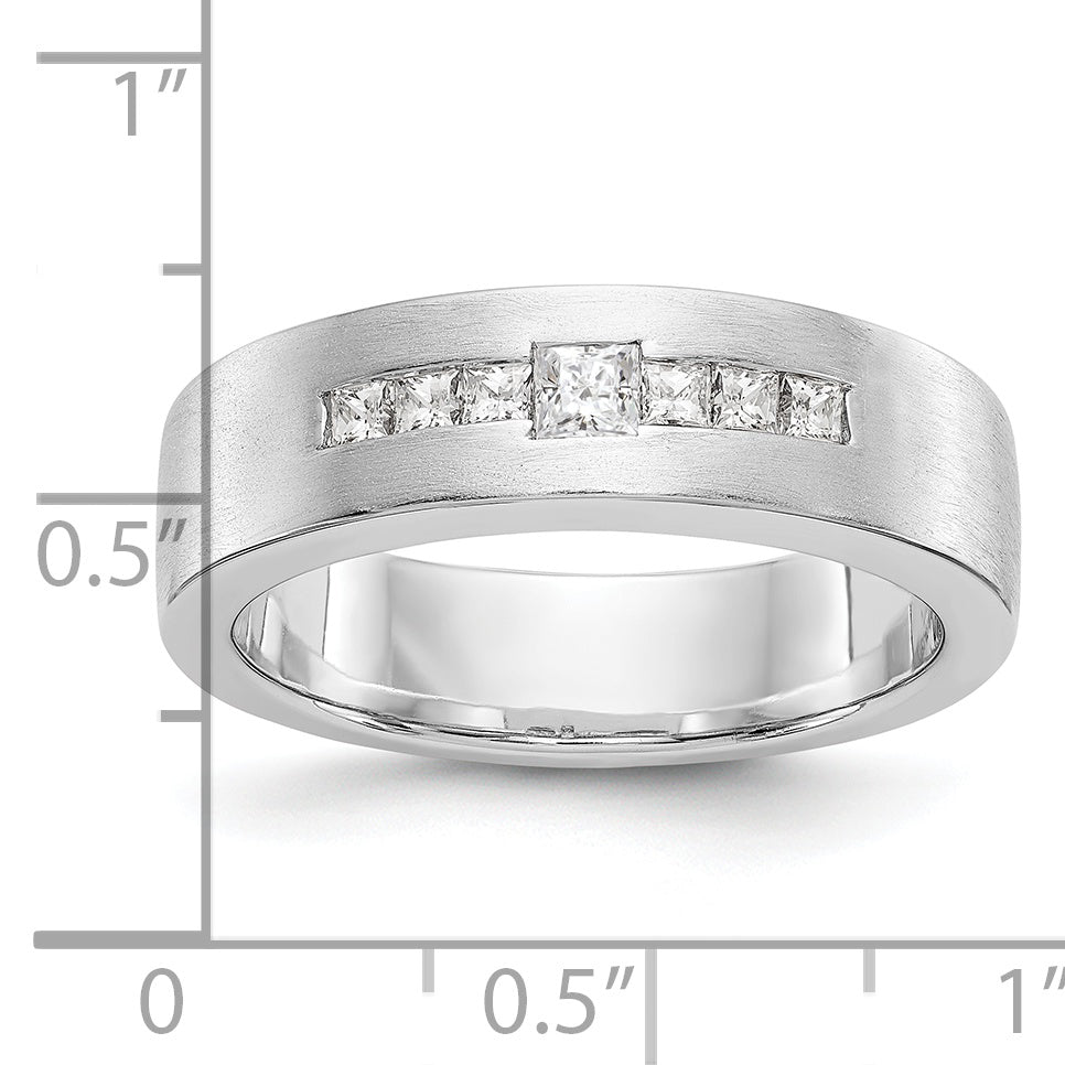 14k White Gold Real Diamond men's Band