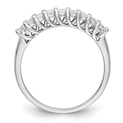 14K White Gold 9-Stone Real Diamond Band