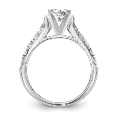 14K White Gold Peg Set 1/2 Carat Diamond Semi Mount Engagement Ring
