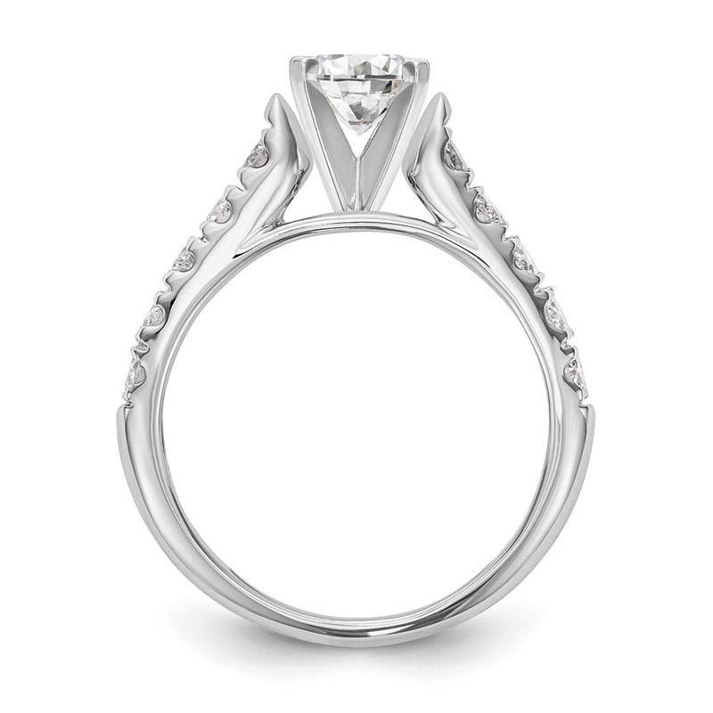14K White Gold Peg Set 1/2 Carat Diamond Semi Mount Engagement Ring