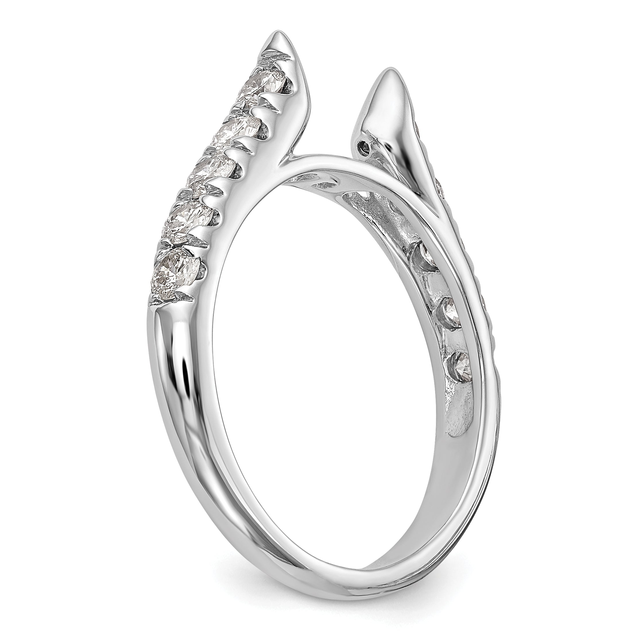 14K White Gold Peg Set 1/2 Carat Diamond Semi Mount Engagement Ring