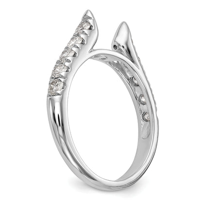 14K White Gold Peg Set 1/2 Carat Diamond Semi Mount Engagement Ring