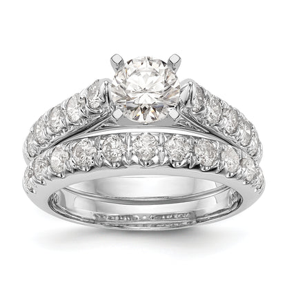 14K White Gold Peg Set 1/2 Carat Diamond Semi Mount Engagement Ring