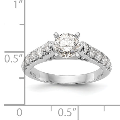 14K White Gold Peg Set 1/2 Carat Diamond Semi Mount Engagement Ring