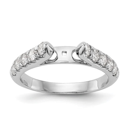 14K White Gold Peg Set 1/2 Carat Diamond Semi Mount Engagement Ring