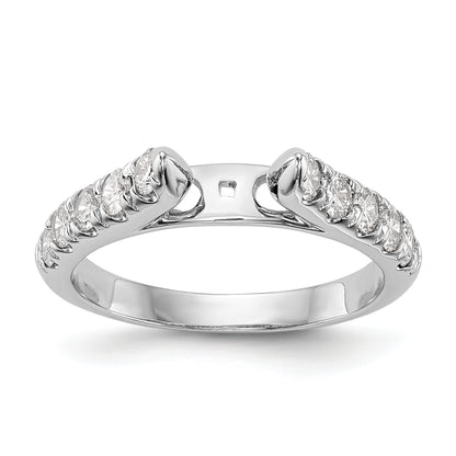 14K White Gold Peg Set 1/2 Carat Diamond Semi Mount Engagement Ring