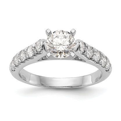 14K White Gold Peg Set 1/2 Carat Diamond Semi Mount Engagement Ring