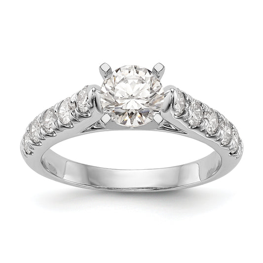 14K White Gold Peg Set 1/2 Carat Diamond Semi Mount Engagement Ring