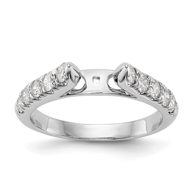14K White Gold Peg Set 1/2 Carat Diamond Semi Mount Engagement Ring