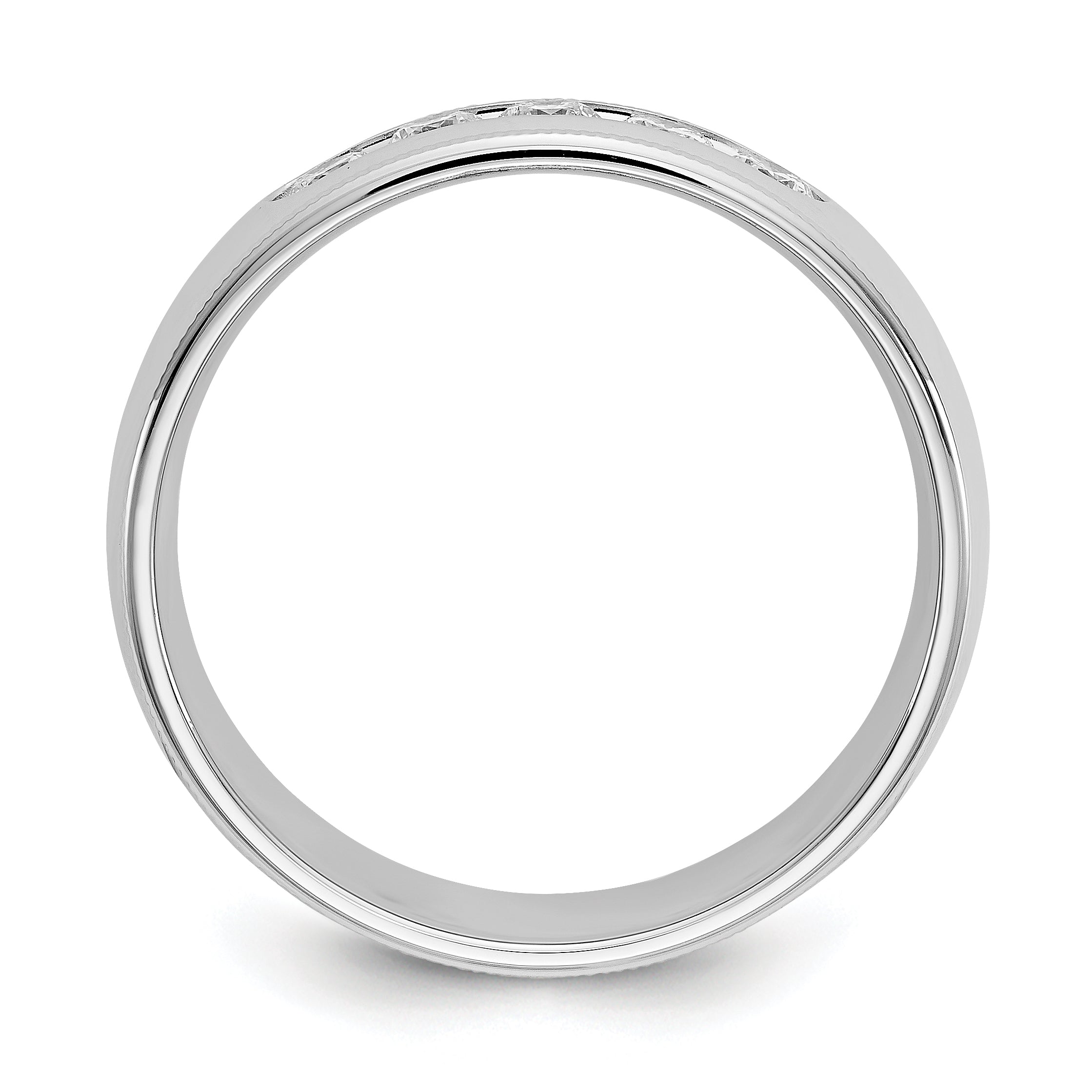 14K White Gold True Origin Men'S 1/2 Carat Lab Grown Diamond Vs D E F Polished Five Stone Miligrain Size 10.5 Band