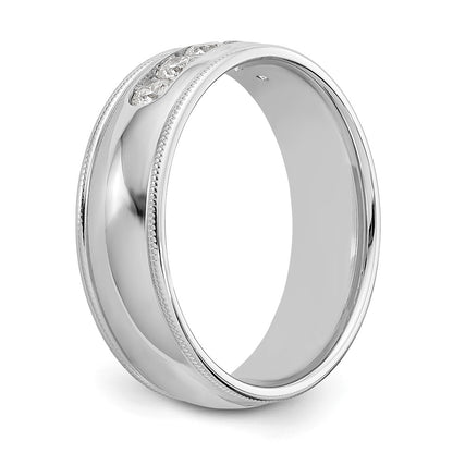 True Origin 14K White Gold Men's 1/2 carat Lab Grown Diamond VS+ F+ Size 9 Complete Miligrain Wedding Band Ring