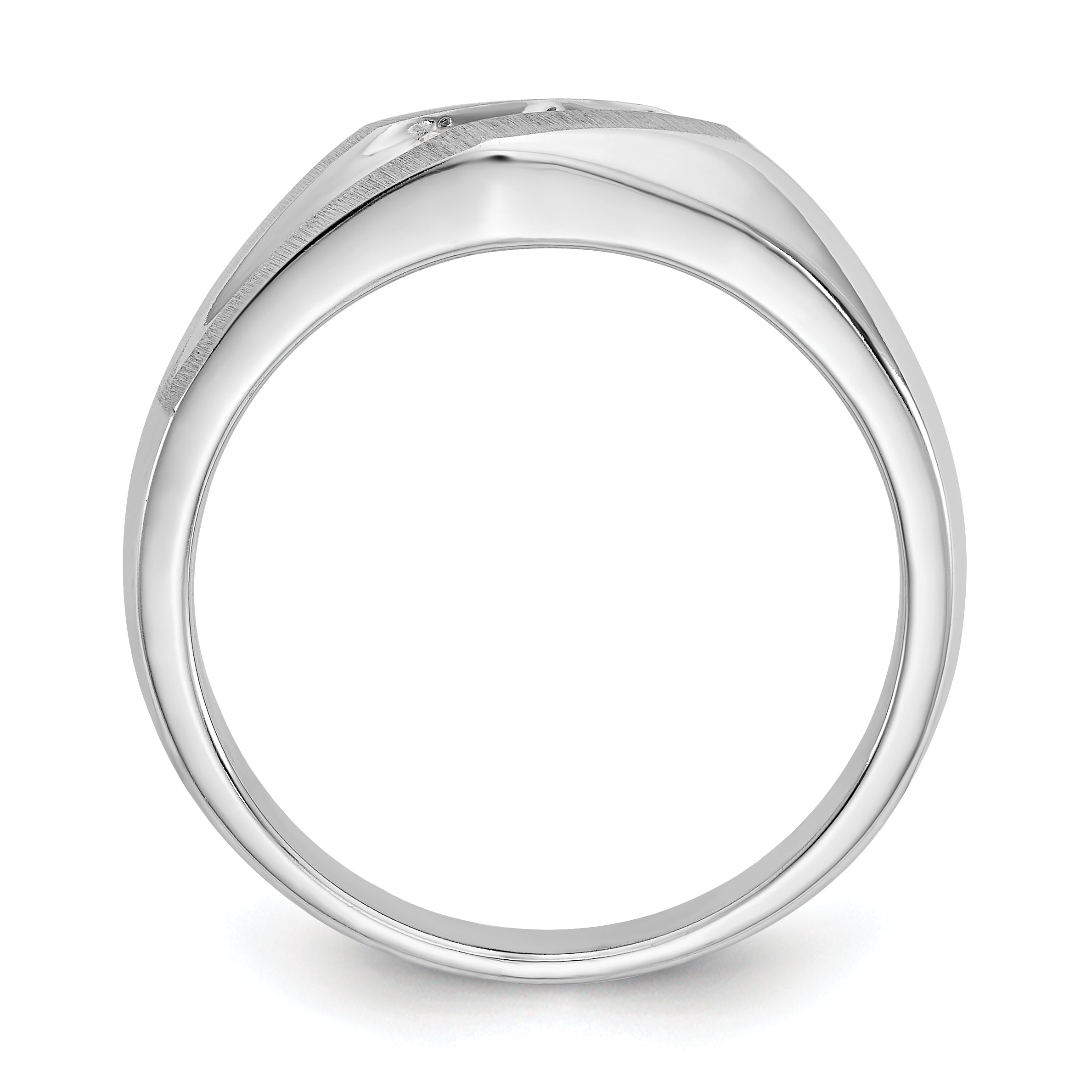 14K White Gold True Origin Men'S 1/5 Carat Lab Grown Diamond Vs D E F Brushed And Polished Band