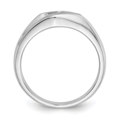 14K White Gold True Origin Men'S 1/5 Carat Lab Grown Diamond Vs D E F Brushed And Polished Band