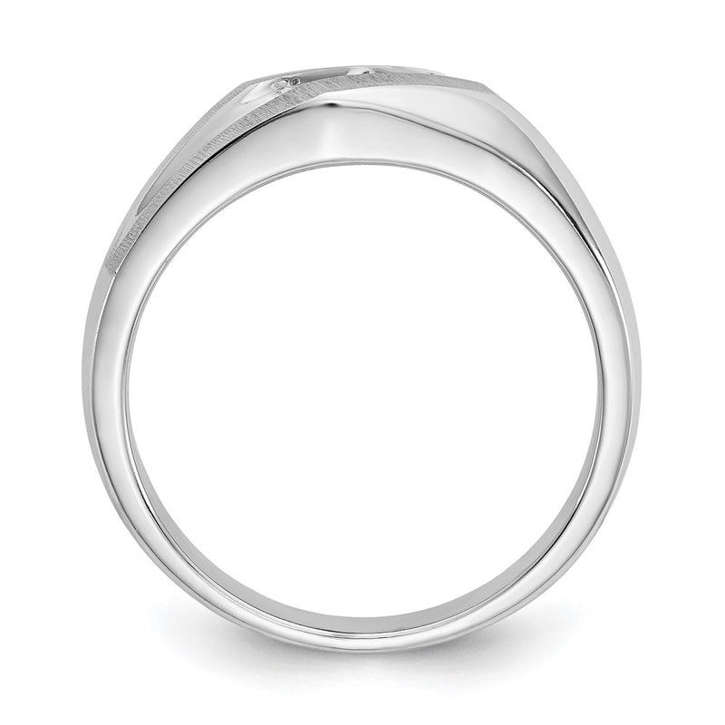 14K White Gold True Origin Men'S 1/5 Carat Lab Grown Diamond Vs D E F Brushed And Polished Band