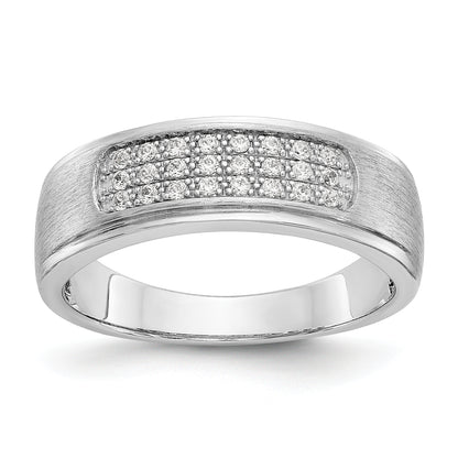 14K White Gold True Origin Men'S 1/4 Carat Lab Grown Diamond Vs/Si D E F Brushed And Polished Band
