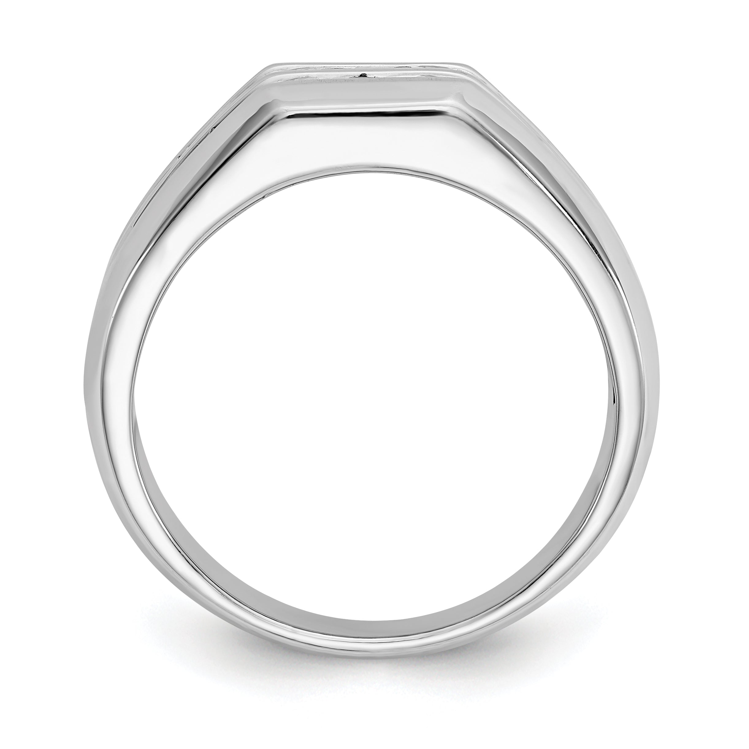14K White Gold True Origin Men'S 1/2 Carat Lab Grown Diamond Vs D E F Double Channel Heirloom Band