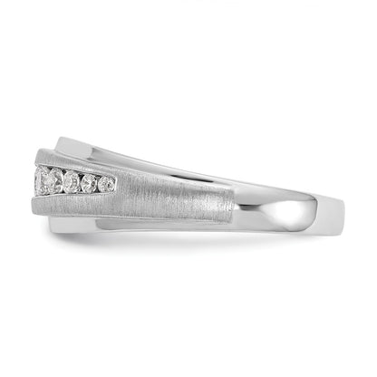 14K White Gold True Origin Men'S 3/8 Carat Lab Grown Diamond Vs/Si D E F Brushed And Polished Band