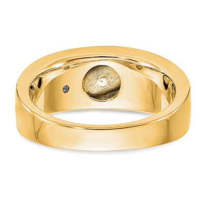 True Origin 14K Men's 1/2 carat Lab Grown Diamond VS/SI  D E F  Brushed and Polished Wedding Band Ring