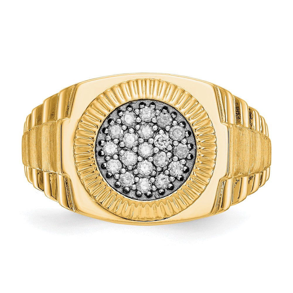 True Origin 14K Yellow Gold Men's 1/4 carat Lab Grown Diamond VS+ F+ Complete Heirloom Ring