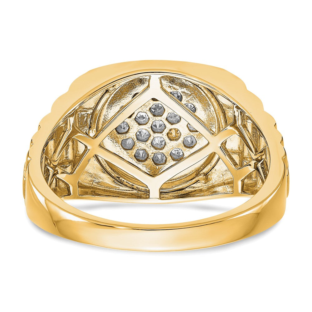 True Origin 14K Yellow Gold Men's 1/4 carat Lab Grown Diamond VS+ F+ Complete Heirloom Ring