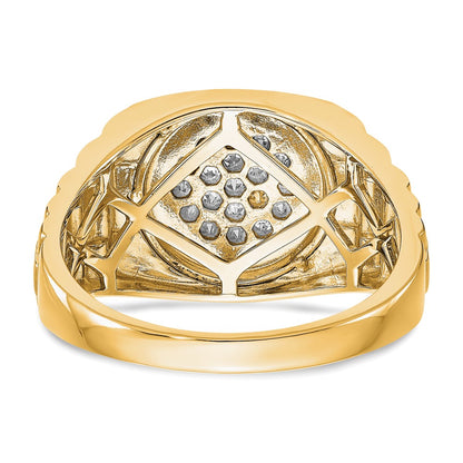 True Origin 14K Yellow Gold Men's 1/4 carat Lab Grown Diamond VS+ F+ Complete Heirloom Ring