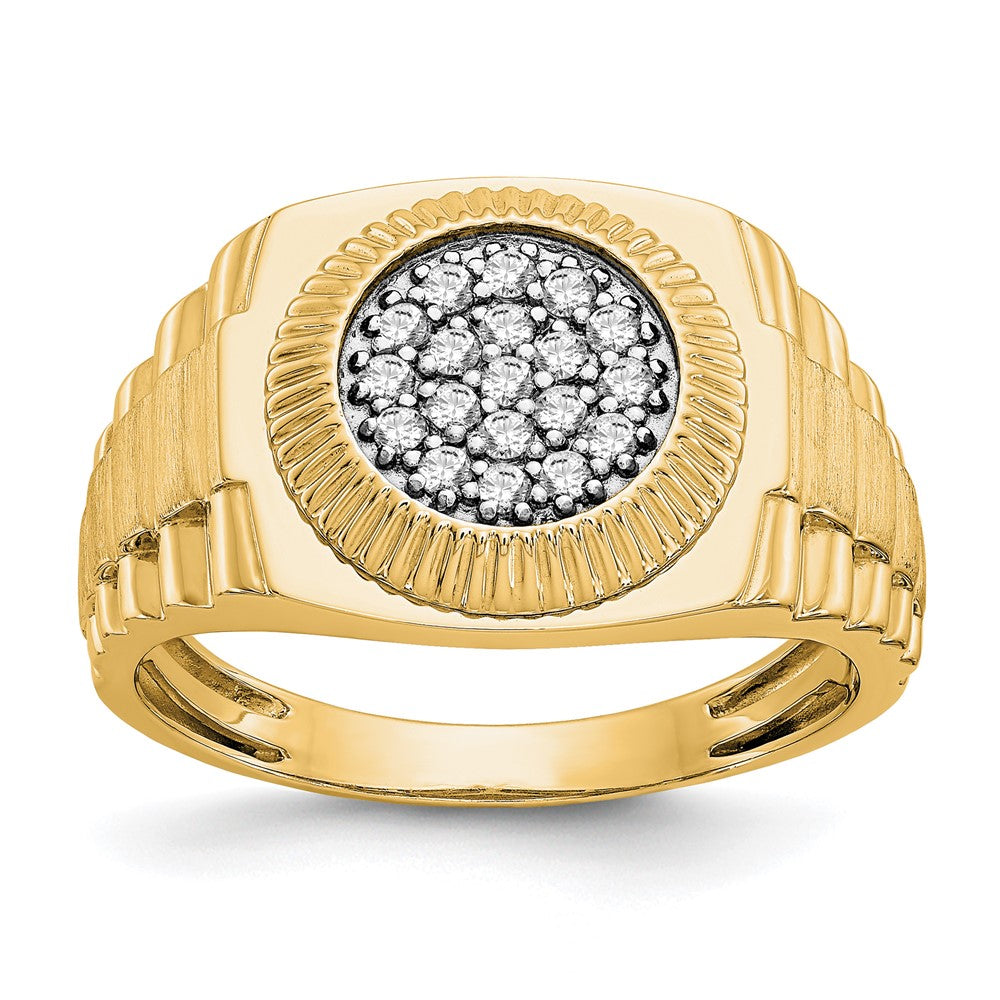 True Origin 14K Yellow Gold Men's 1/4 carat Lab Grown Diamond VS+ F+ Complete Heirloom Ring