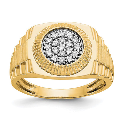 True Origin 14K Yellow Gold Men's 1/4 carat Lab Grown Diamond VS+ F+ Complete Heirloom Ring