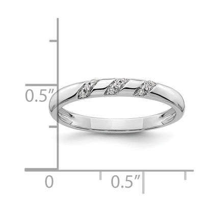 14K White Gold Lab Grown Diamond VS/SI+ G+ Trio Ladies Band Ring