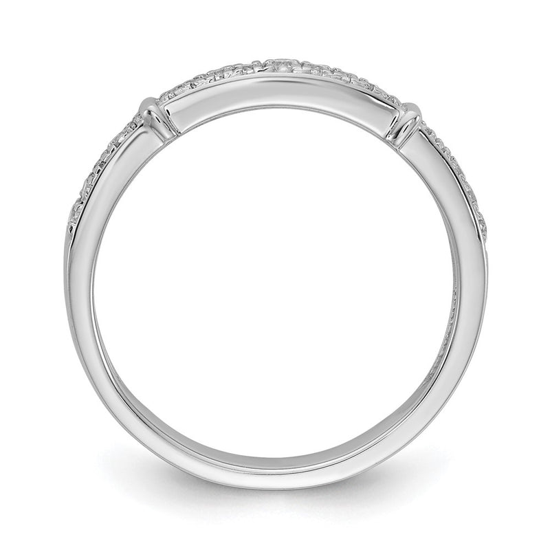 14K White Gold Lab Grown Diamond VS/SI+ G+ Trio Ladies Band Ring