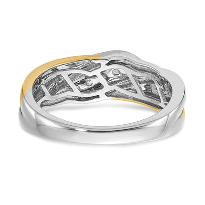 14k White & Yellow Gold Real Diamond Men's Ring