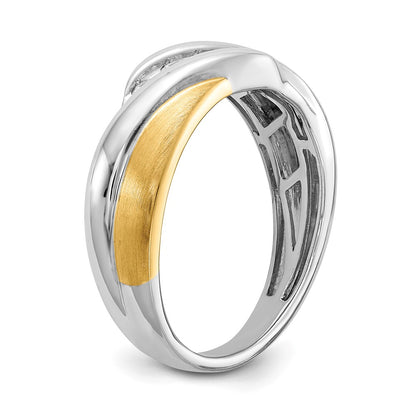14k White & Yellow Gold Real Diamond Men's Ring