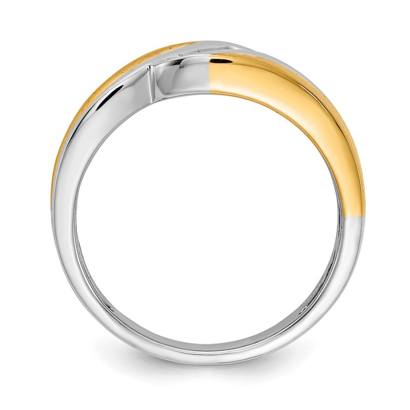14k White & Yellow Gold Real Diamond Men's Ring