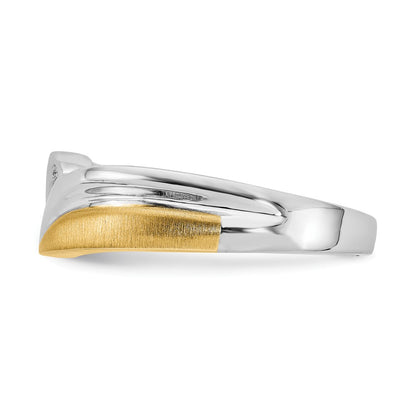 14k White & Yellow Gold Real Diamond Men's Ring